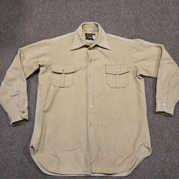 Eddie Bauer Other - Vintage Eddie Bauer Chamois Shirt Mens L Tan Beige Heavy Flannel 80s Hiking L/S
